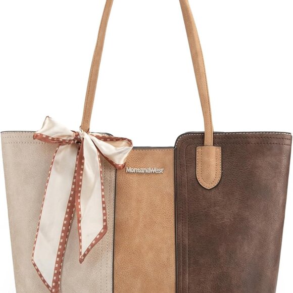 Vegan Leather Tote Bag Medium Top Handle Zipper Purses for Women Office Casual - Picture 1 of 6